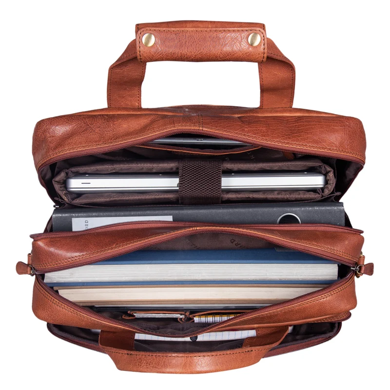 B-WARE "Experience" Vintage Lehrertasche Leder groß