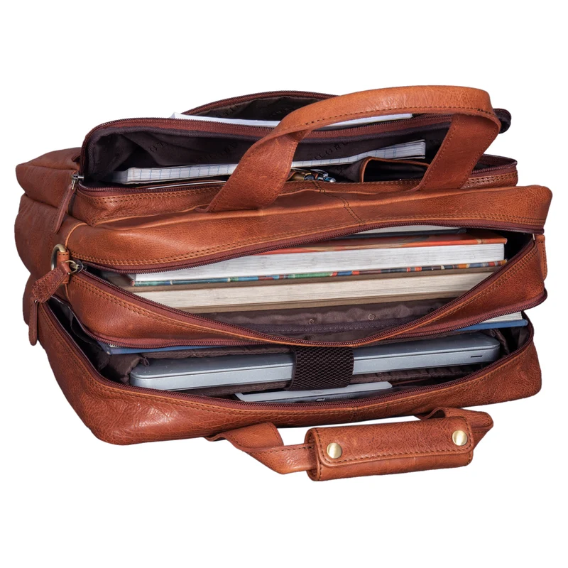 B-WARE "Experience" Vintage Lehrertasche Leder groß