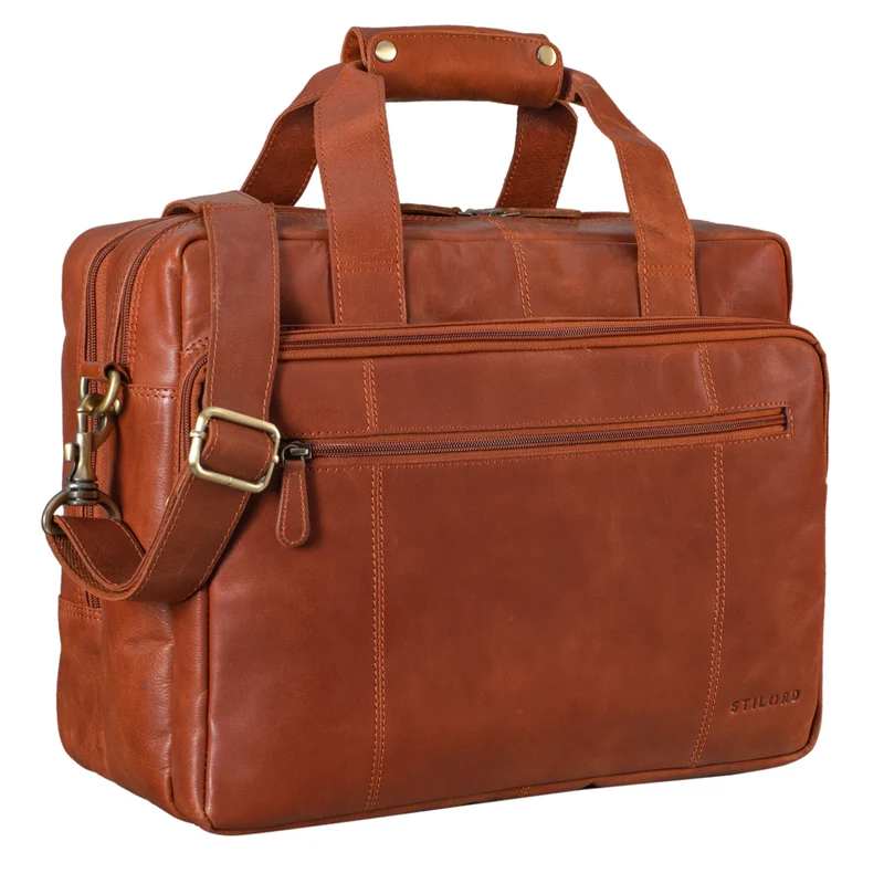 B-WARE "Experience" Vintage Lehrertasche Leder groß