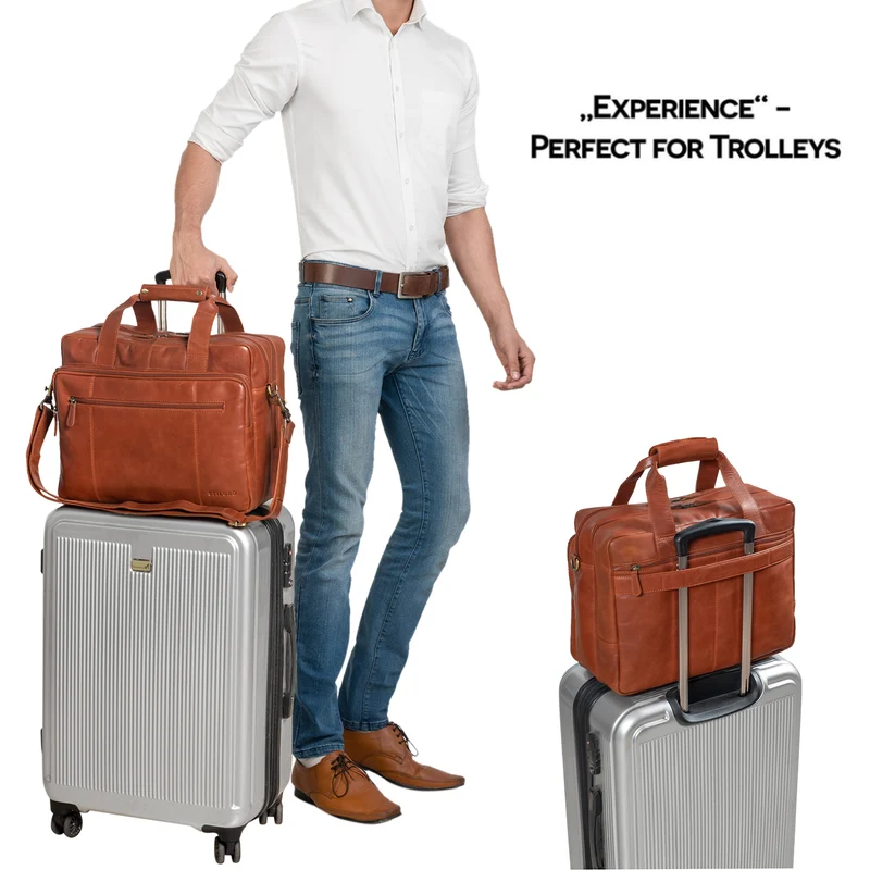 B-WARE "Experience" Vintage Lehrertasche Leder groß