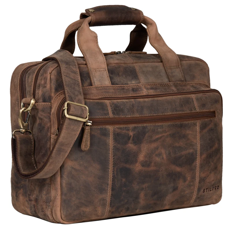 B-WARE "Experience" Vintage Lehrertasche Leder groß