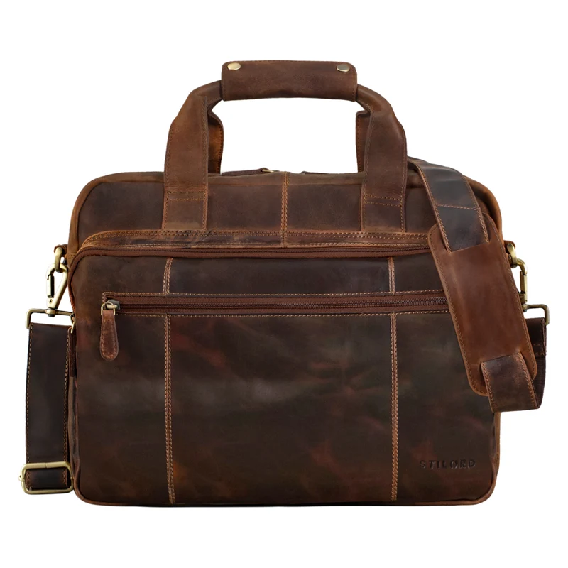 B-WARE "Experience" Vintage Lehrertasche Leder groß