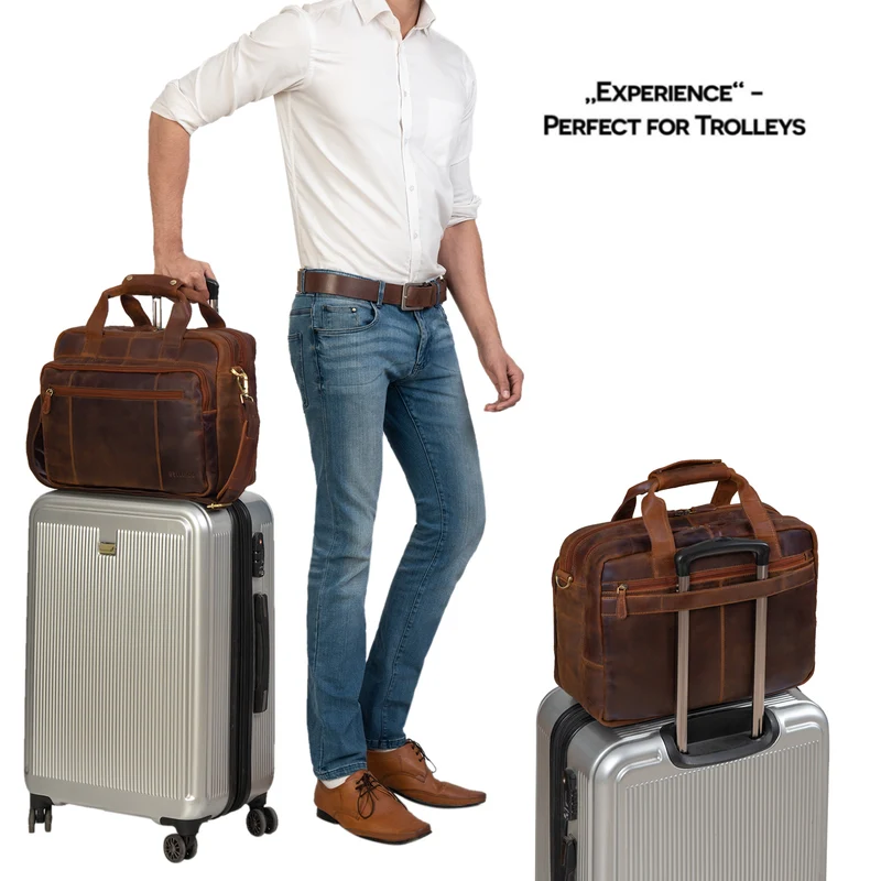 B-WARE "Experience" Vintage Lehrertasche Leder groß
