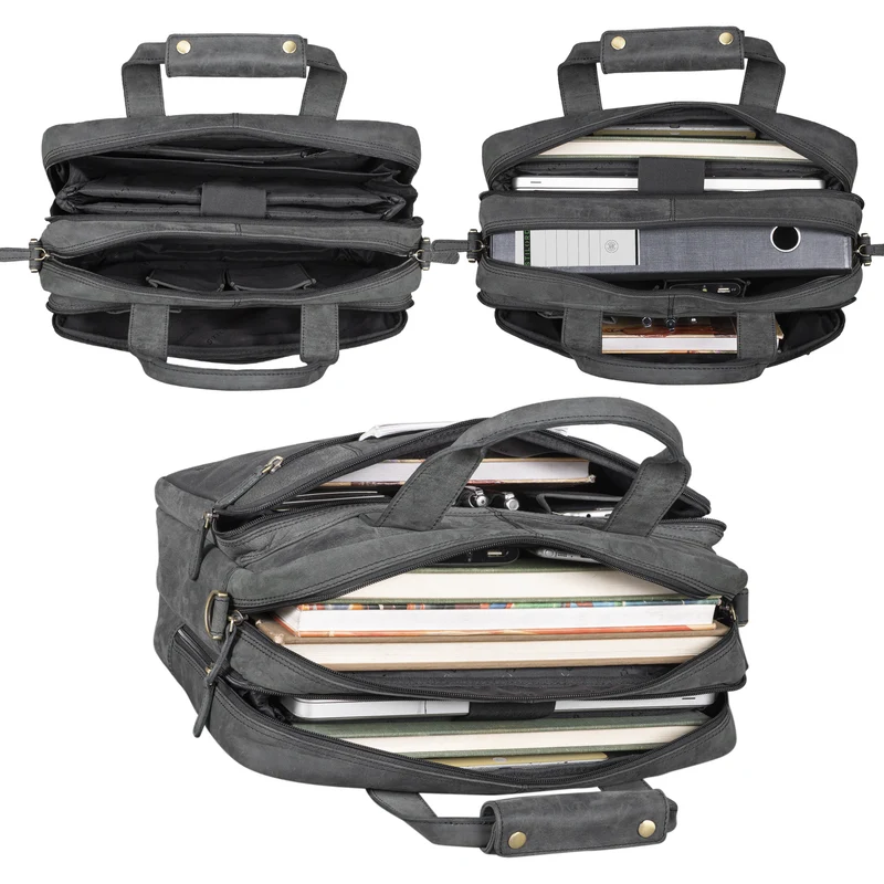 B-WARE "Experience" Vintage Lehrertasche Leder groß