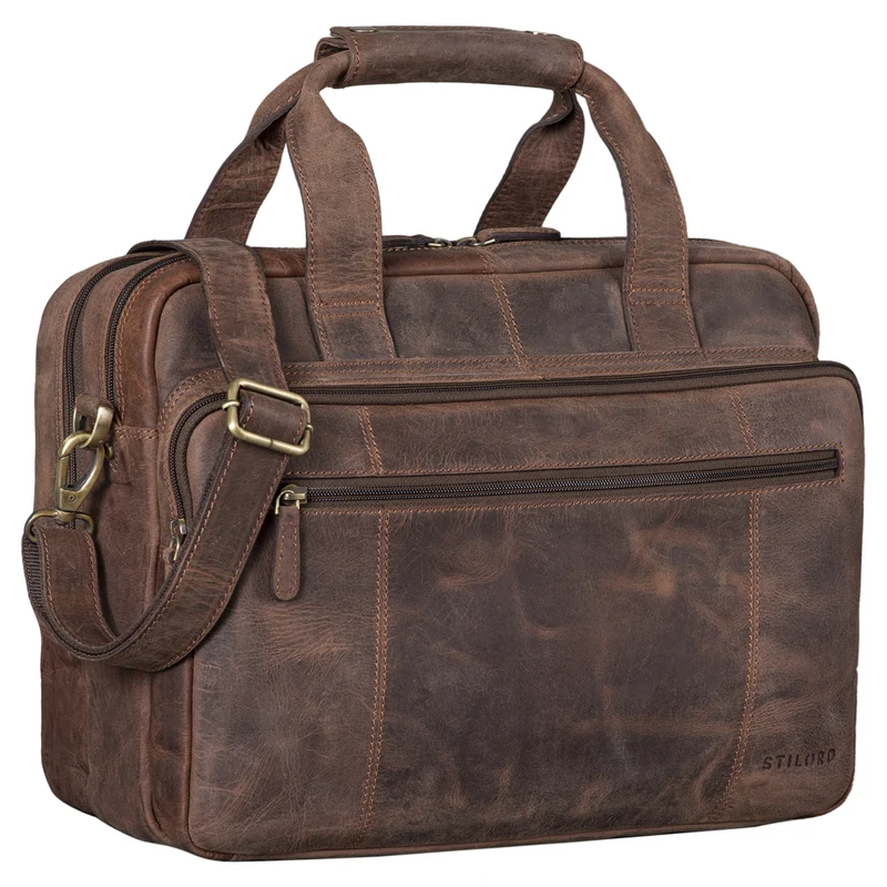 B-WARE "Experience" Vintage Lehrertasche Leder groß