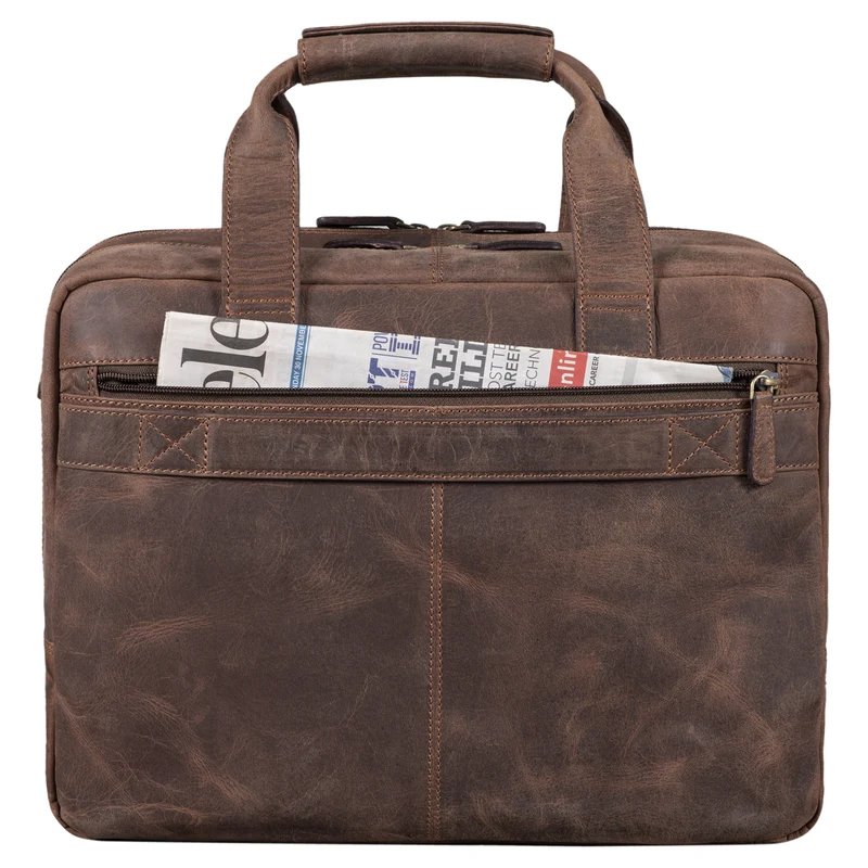 B-WARE "Experience" Vintage Lehrertasche Leder groß