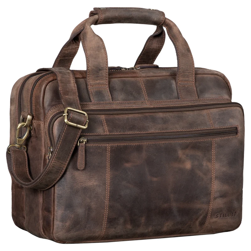 B-WARE "Experience" Vintage Lehrertasche Leder groß