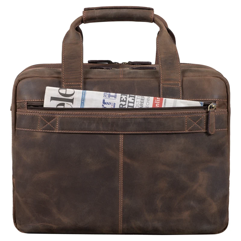 B-WARE "Experience" Vintage Lehrertasche Leder groß
