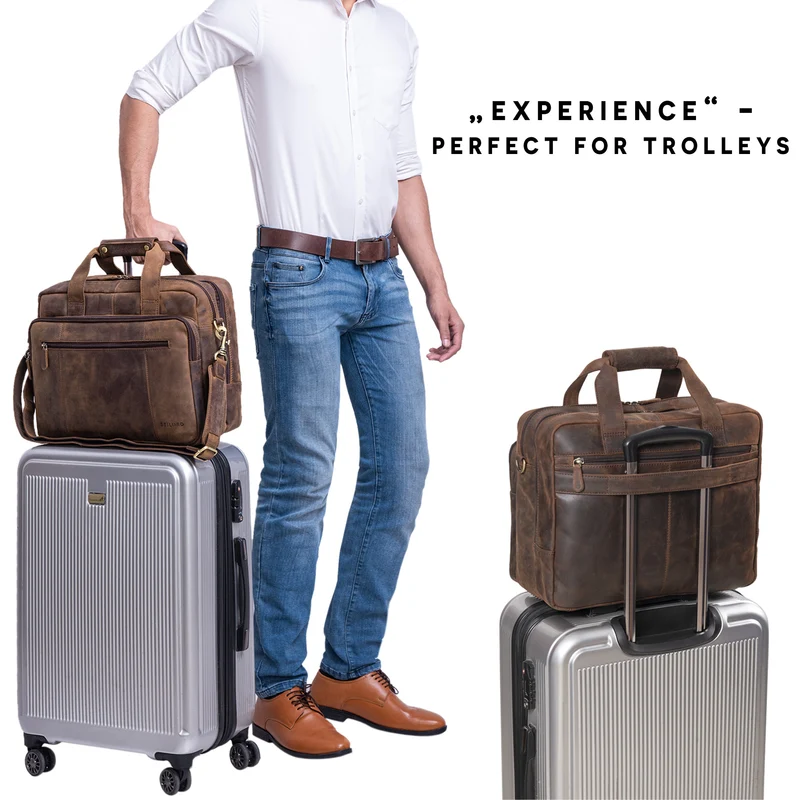 B-WARE "Experience" Vintage Lehrertasche Leder groß