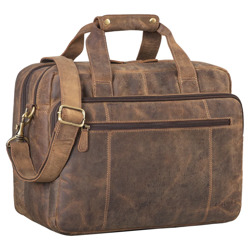 B-WARE "Experience" Vintage Lehrertasche Leder groß