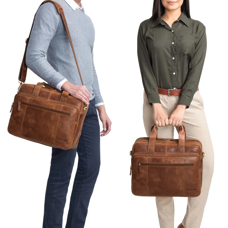 B-WARE "Experience" Vintage Lehrertasche Leder groß