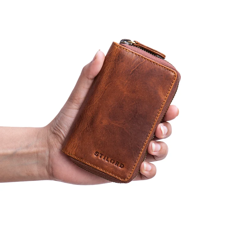 "Fidelis" Leder Schlüsselmäppchen Vintage