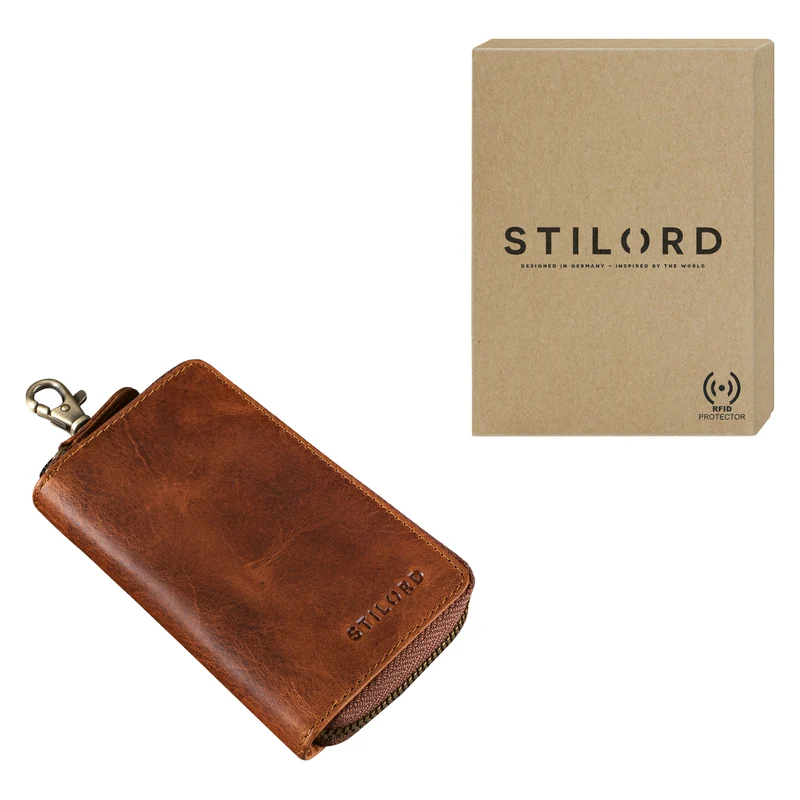 "Fidelis" Leder Schlüsselmäppchen Vintage