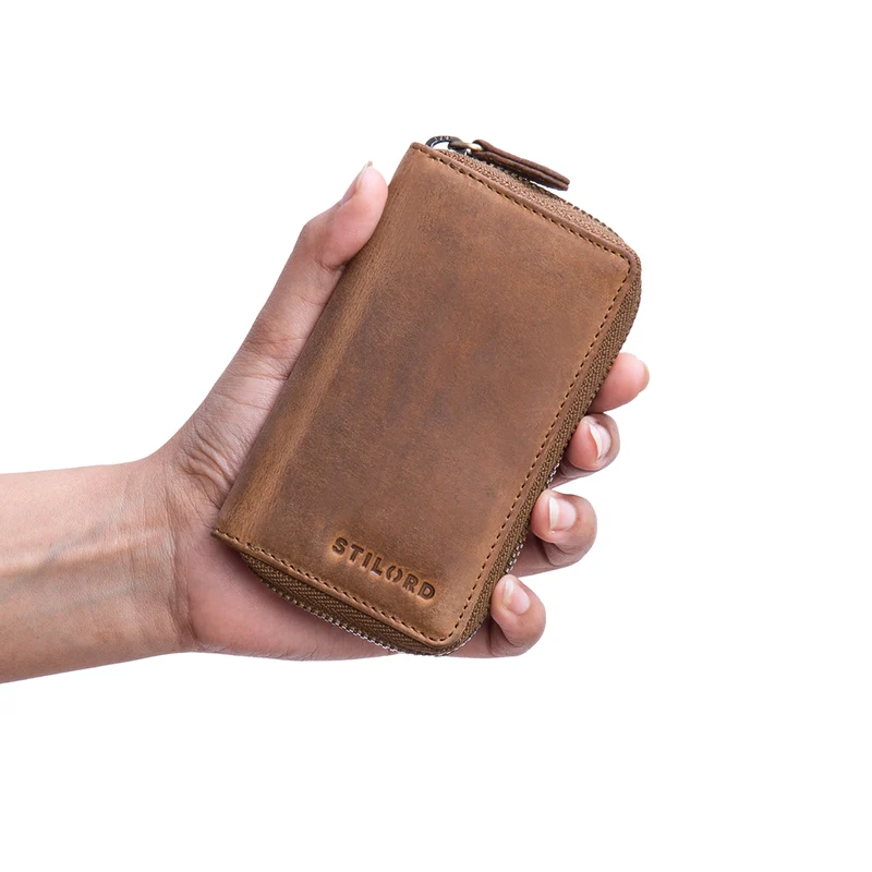 "Fidelis" Leder Schlüsselmäppchen Vintage