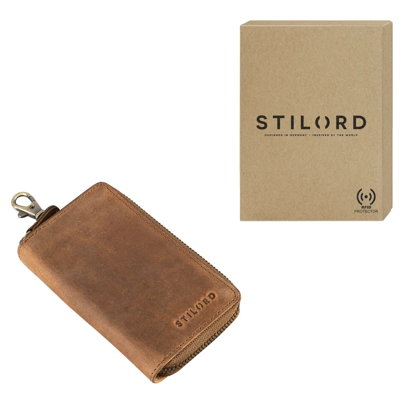 "Fidelis" Leder Schlüsselmäppchen Vintage