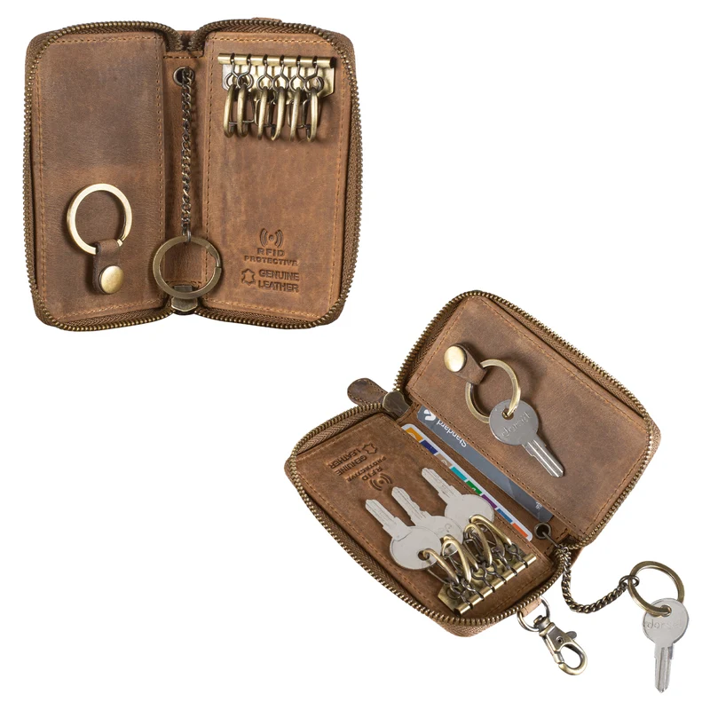 "Fidelis" Leder Schlüsselmäppchen Vintage