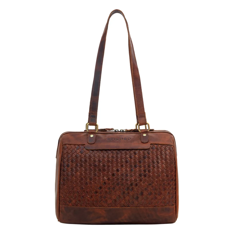 "Cosmea" Damen Business Schultertasche Groß geflochtenes Leder Elegant