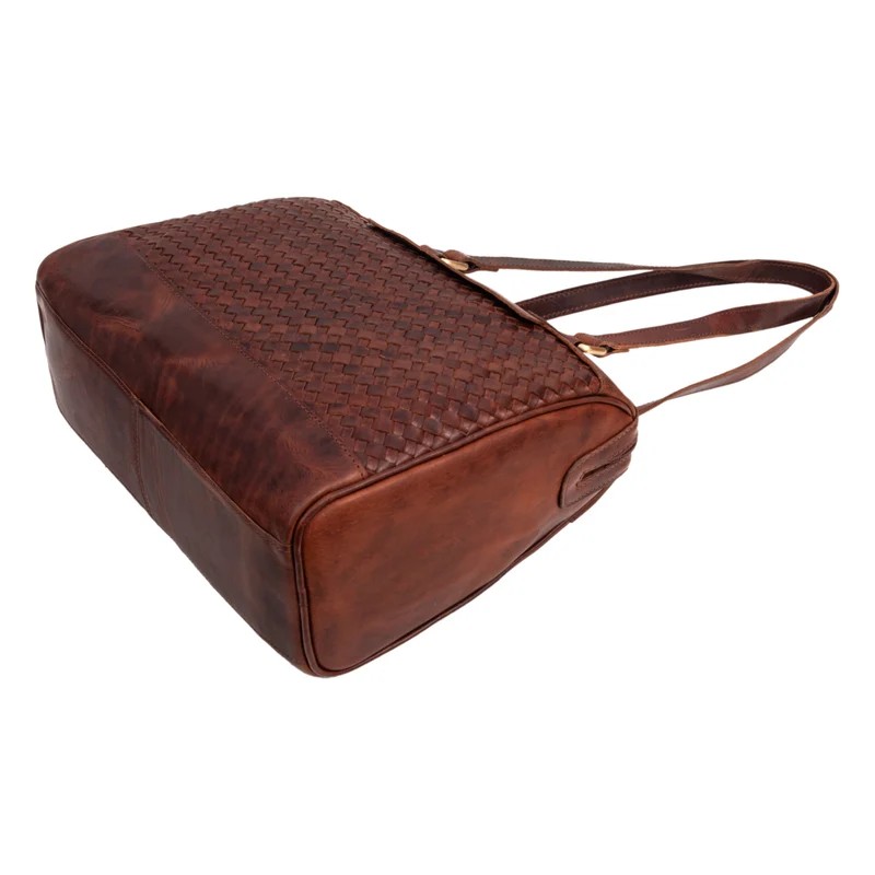 "Cosmea" Damen Business Schultertasche Groß geflochtenes Leder Elegant