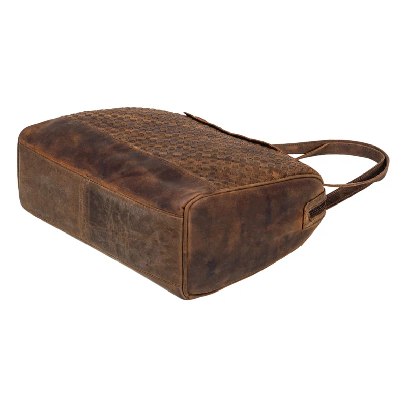 "Cosmea" Damen Business Schultertasche Groß geflochtenes Leder Elegant