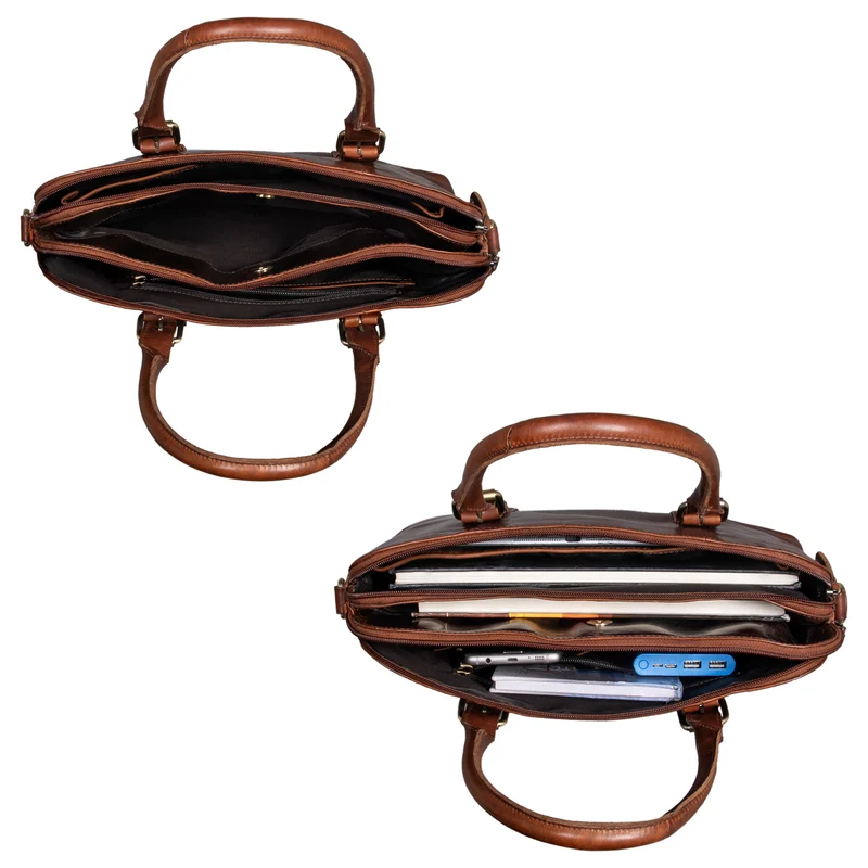 "Eden" Businesstasche Damen Leder Vintage