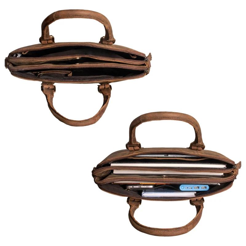 "Eden" Businesstasche Damen Leder Vintage