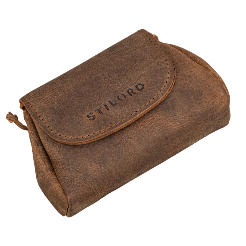 "Bronn" Vintage Lederbeutel Kleingeld Müzbeutel aus echtem leder