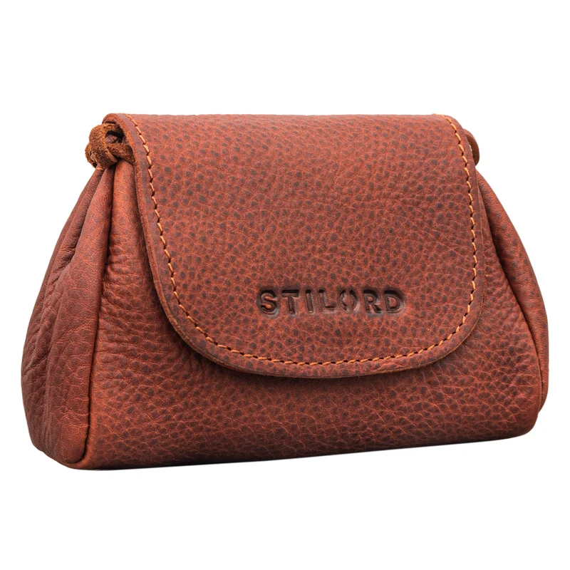 "Bronn" Vintage Lederbeutel Kleingeld Müzbeutel aus echtem leder