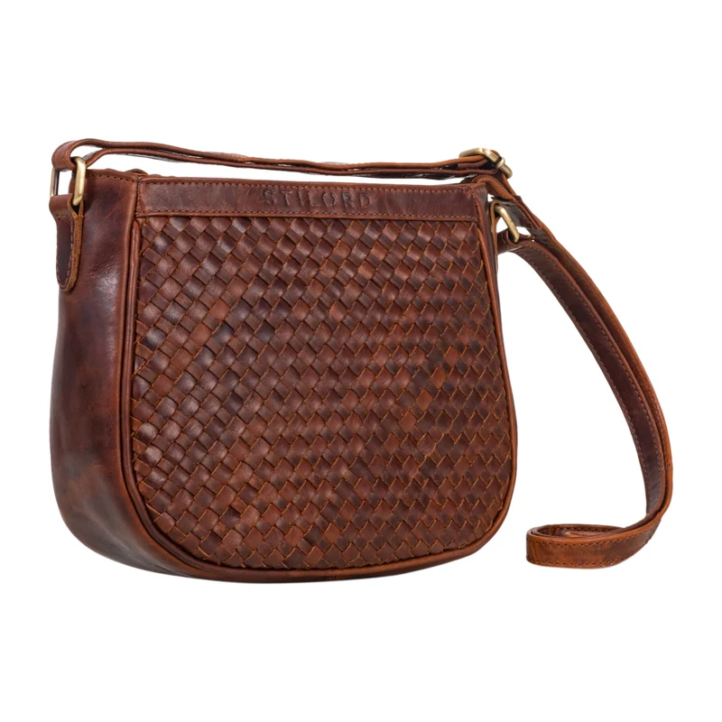 "Madita" Kleine Damen Handtasche Leder geflochten