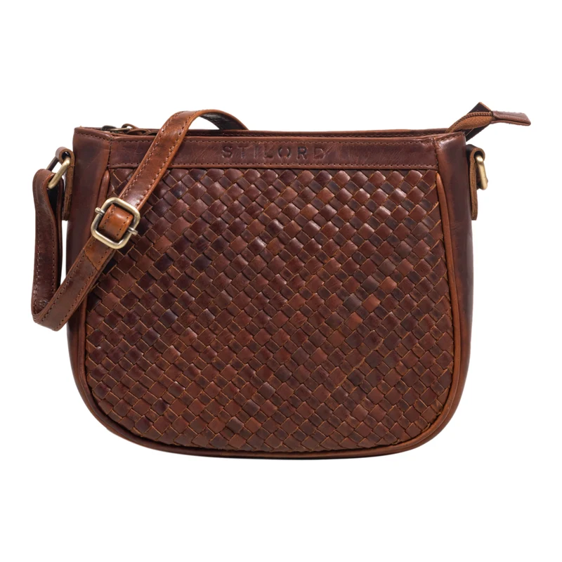"Madita" Kleine Damen Handtasche Leder geflochten