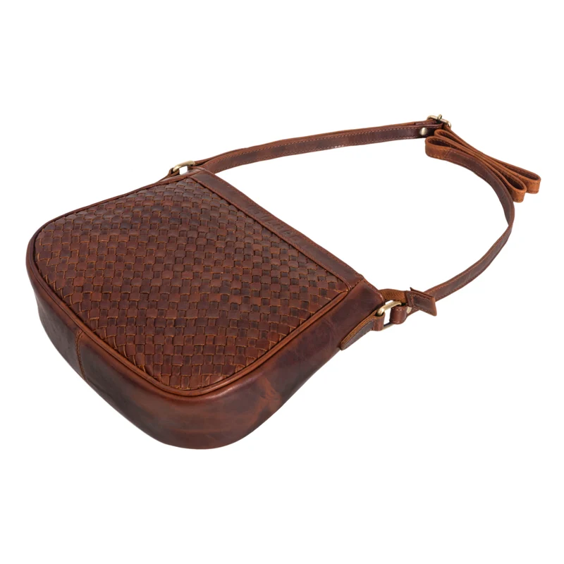 "Madita" Kleine Damen Handtasche Leder geflochten