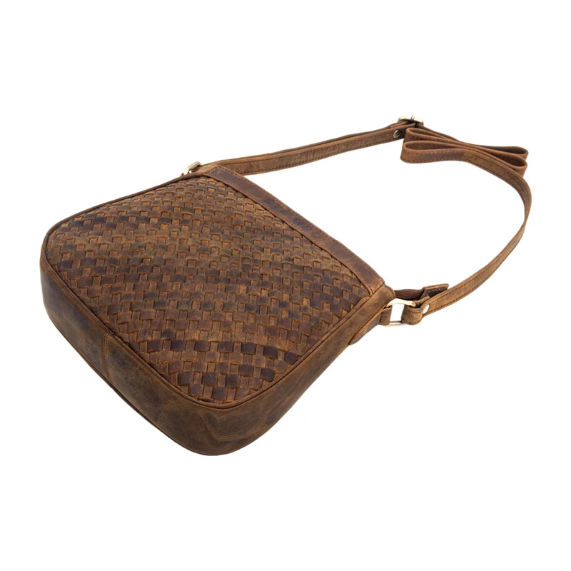 "Madita" Kleine Damen Handtasche Leder geflochten