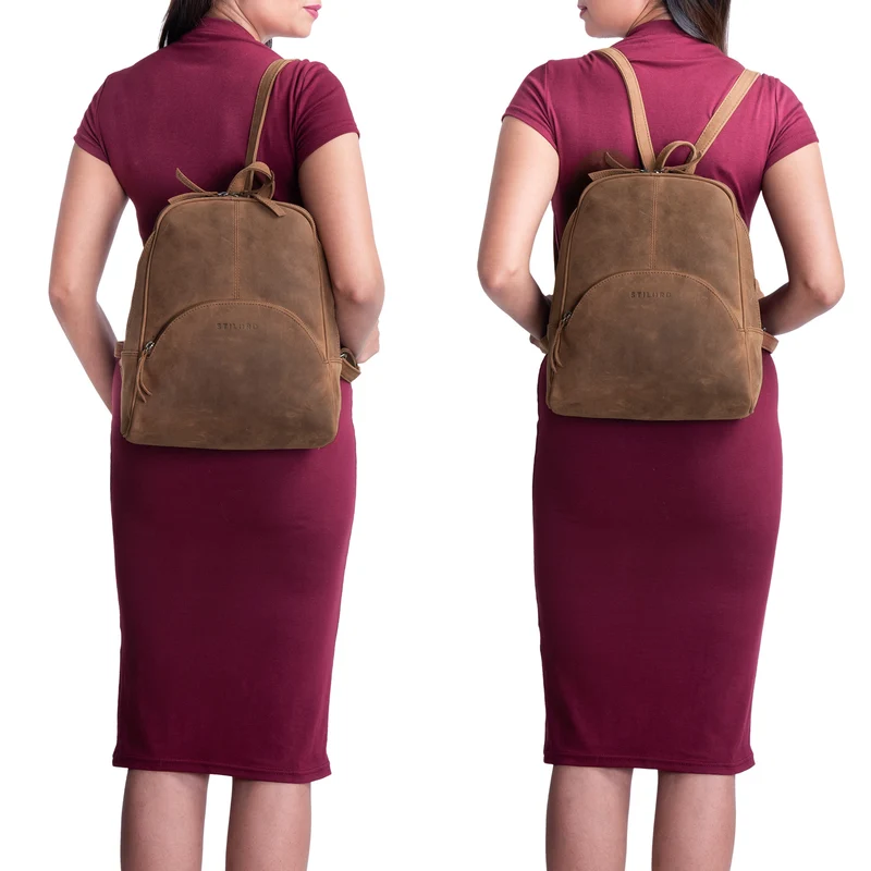 "Margot" Daypack Damen Leder Klein Vintage Rucksack Rucksackhandtasche