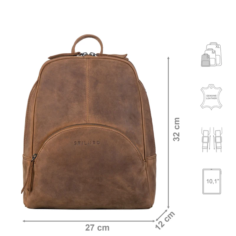 "Margot" Daypack Damen Leder Klein Vintage Rucksack Rucksackhandtasche