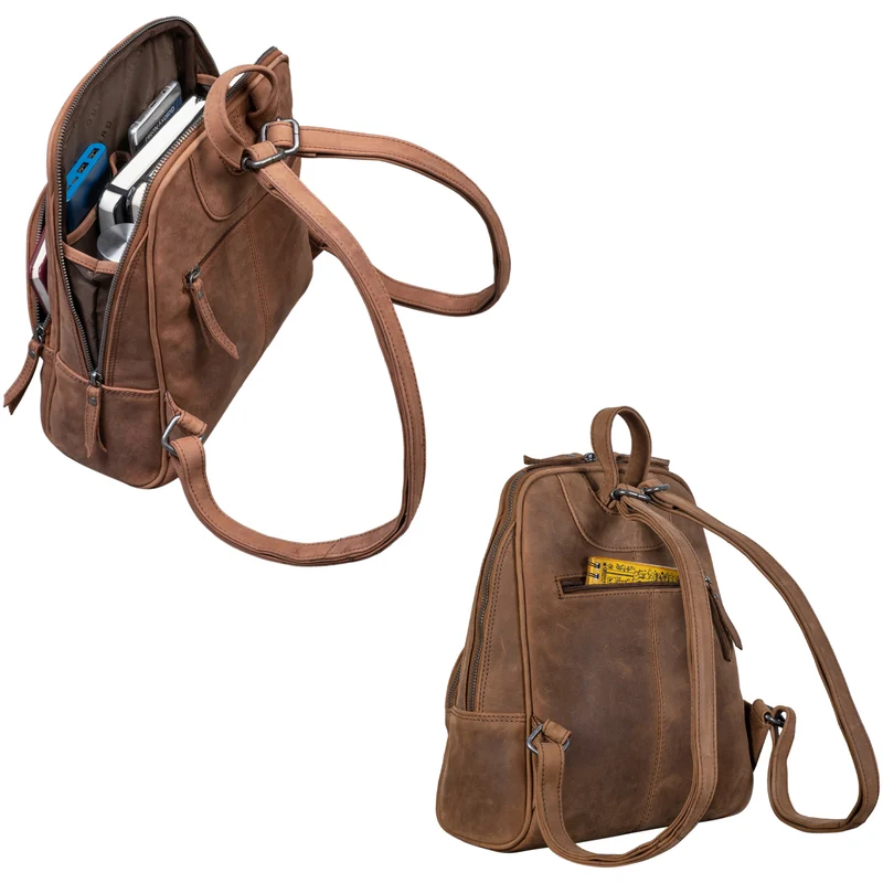 "Margot" Daypack Damen Leder Klein Vintage Rucksack Rucksackhandtasche