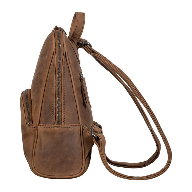 "Margot" Daypack Damen Leder Klein Vintage Rucksack Rucksackhandtasche