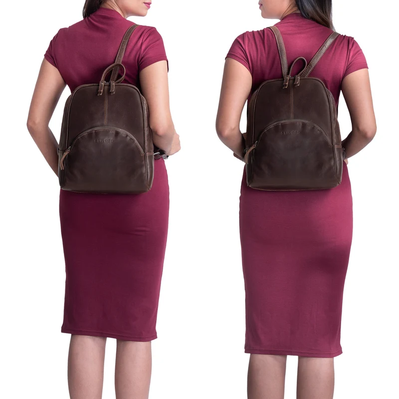 "Margot" Daypack Damen Leder Klein Vintage Rucksack Rucksackhandtasche
