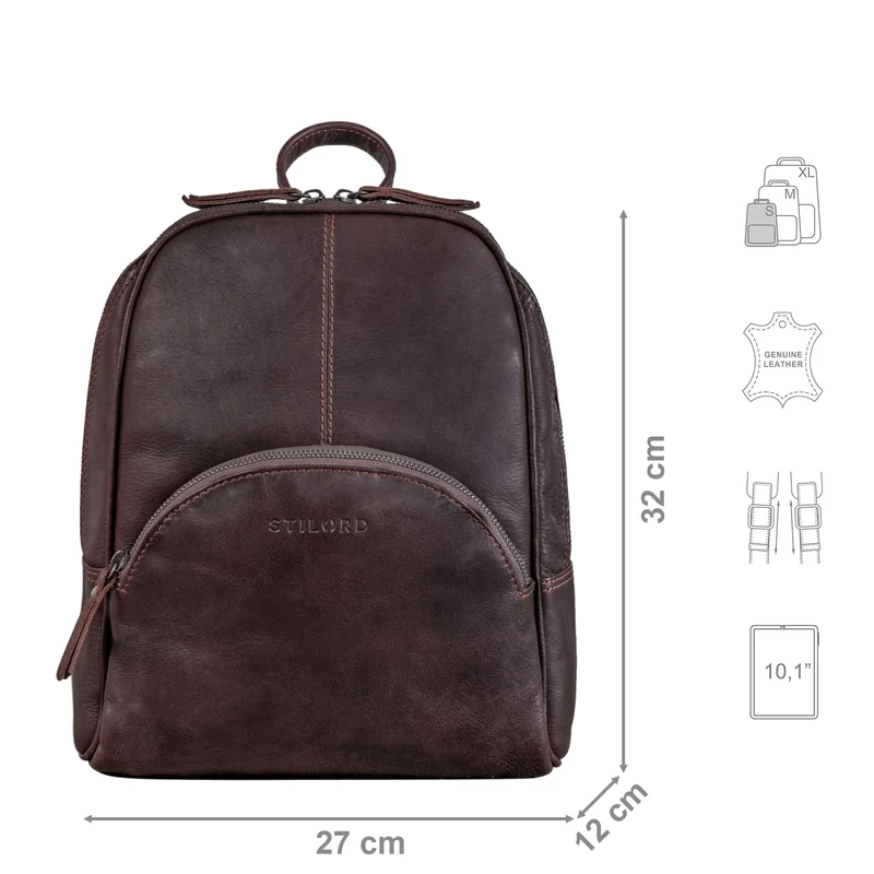 "Margot" Daypack Damen Leder Klein Vintage Rucksack Rucksackhandtasche