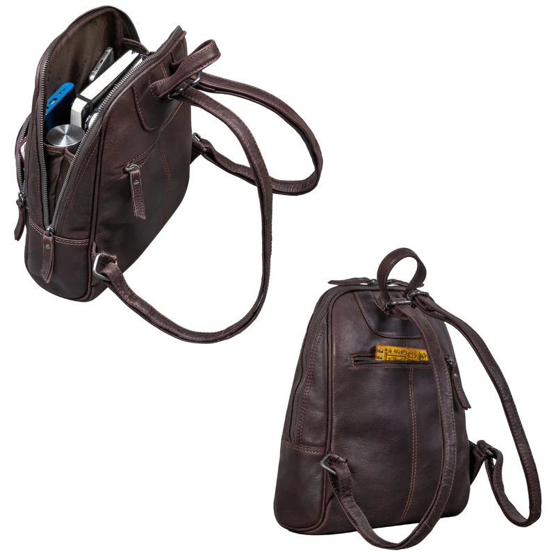 "Margot" Daypack Damen Leder Klein Vintage Rucksack Rucksackhandtasche