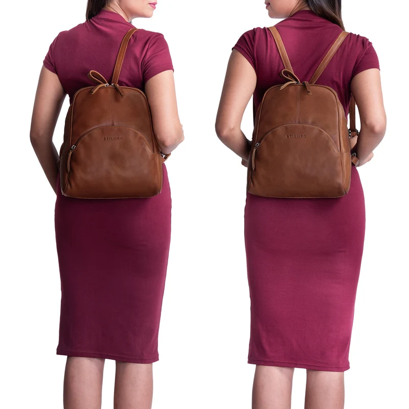 "Margot" Daypack Damen Leder Klein Vintage Rucksack Rucksackhandtasche