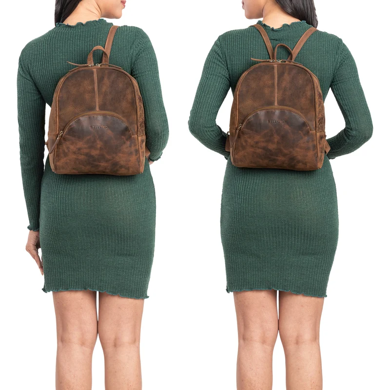 "Margot" Daypack Damen Leder Klein Vintage Rucksack Rucksackhandtasche