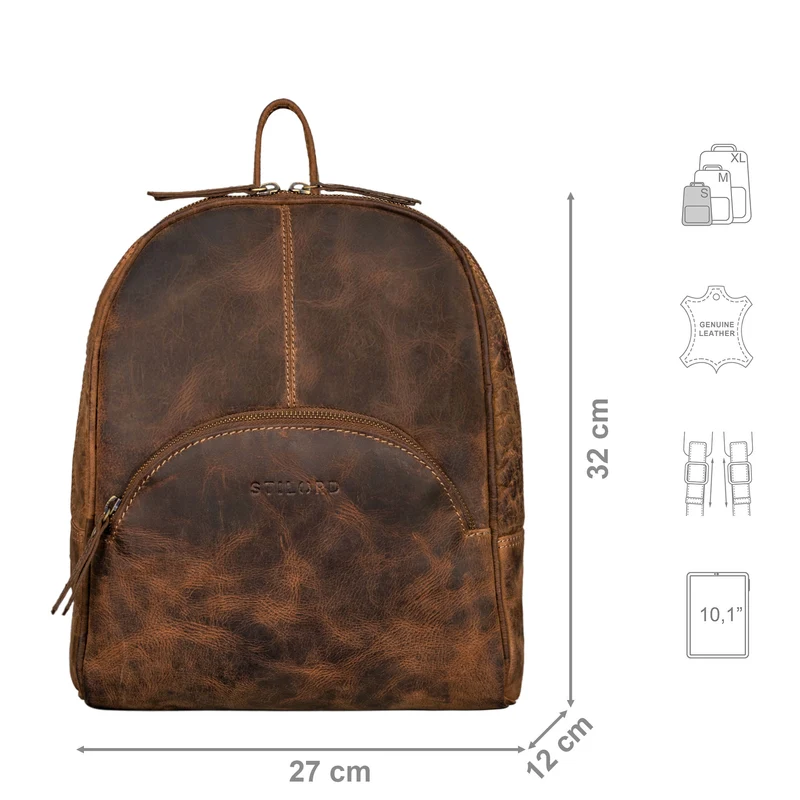 "Margot" Daypack Damen Leder Klein Vintage Rucksack Rucksackhandtasche