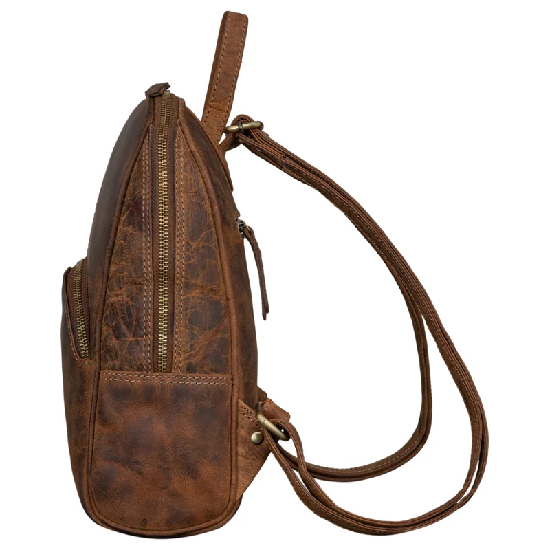 "Margot" Daypack Damen Leder Klein Vintage Rucksack Rucksackhandtasche