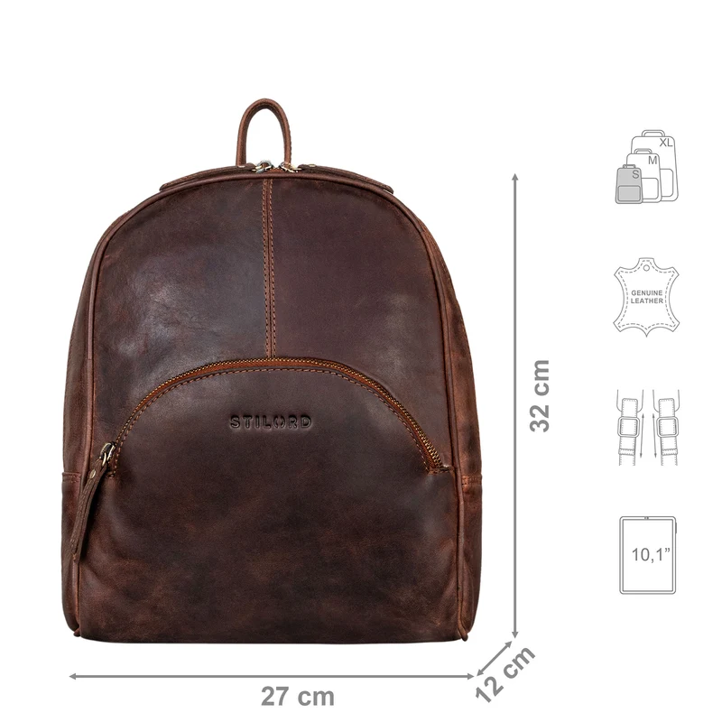 "Margot" Daypack Damen Leder Klein Vintage Rucksack Rucksackhandtasche