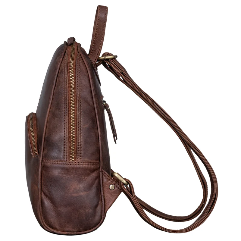 "Margot" Daypack Damen Leder Klein Vintage Rucksack Rucksackhandtasche