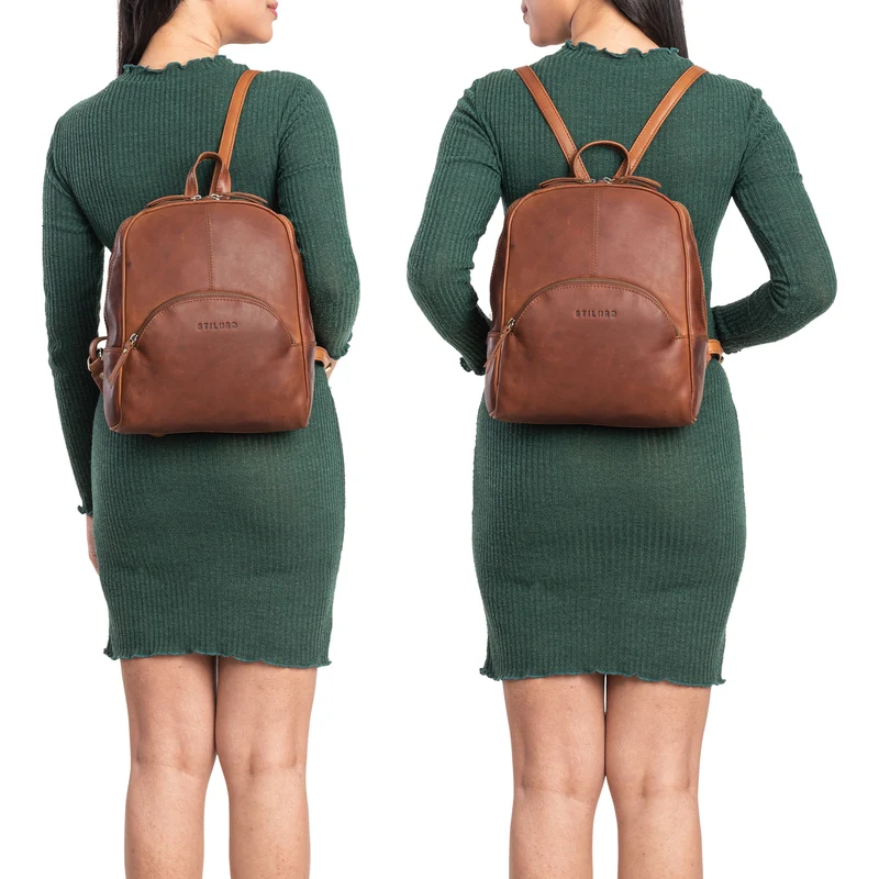 "Margot" Daypack Damen Leder Klein Vintage Rucksack Rucksackhandtasche