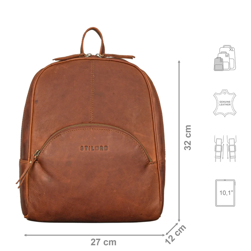 "Margot" Daypack Damen Leder Klein Vintage Rucksack Rucksackhandtasche