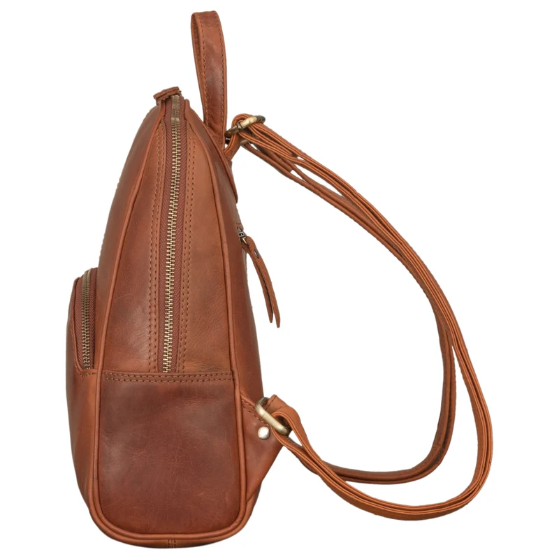 "Margot" Daypack Damen Leder Klein Vintage Rucksack Rucksackhandtasche