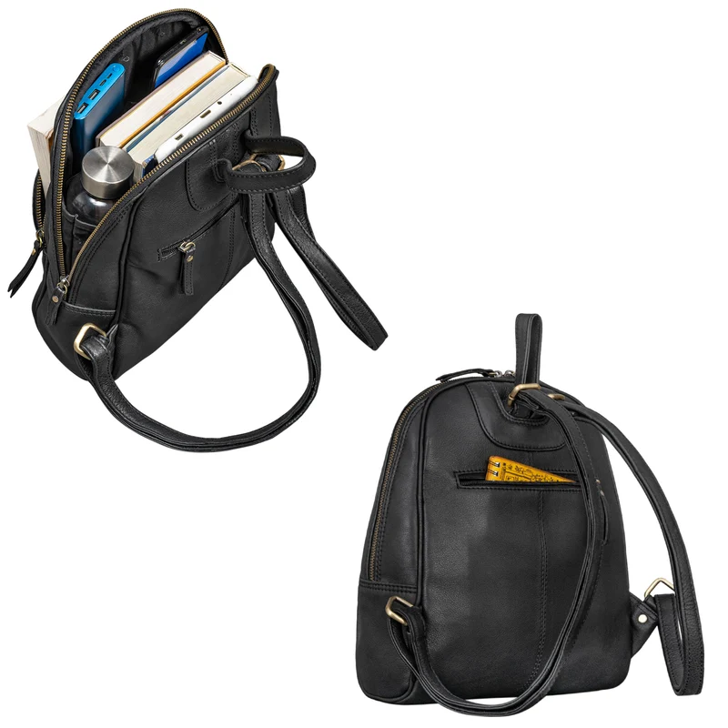 "Margot" Daypack Damen Leder Klein Vintage Rucksack Rucksackhandtasche