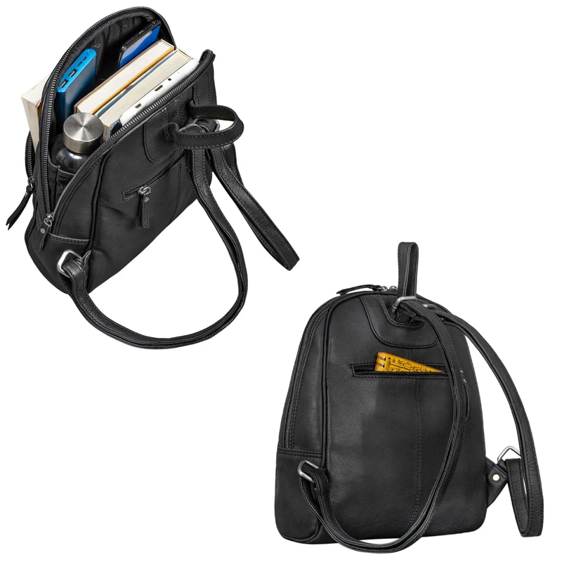 "Margot" Daypack Damen Leder Klein Vintage Rucksack Rucksackhandtasche