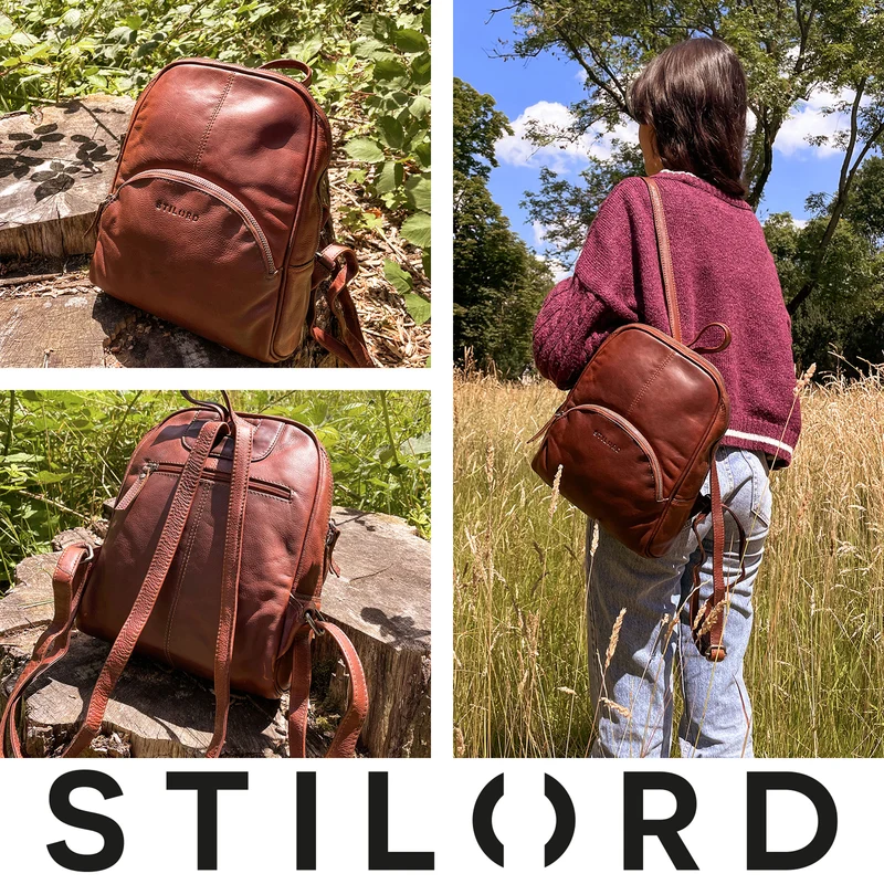 "Margot" Daypack Damen Leder Klein Vintage Rucksack Rucksackhandtasche